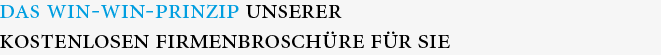 Das Win-Win-Prinzip unserer kostenlosen Firmenbroschüre für Sie